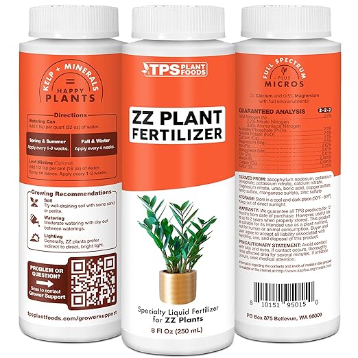 ZZ Plant Fertilizer for All Zamioculcas Plants, Liquid Plant Food, 32 oz (1 Quart)