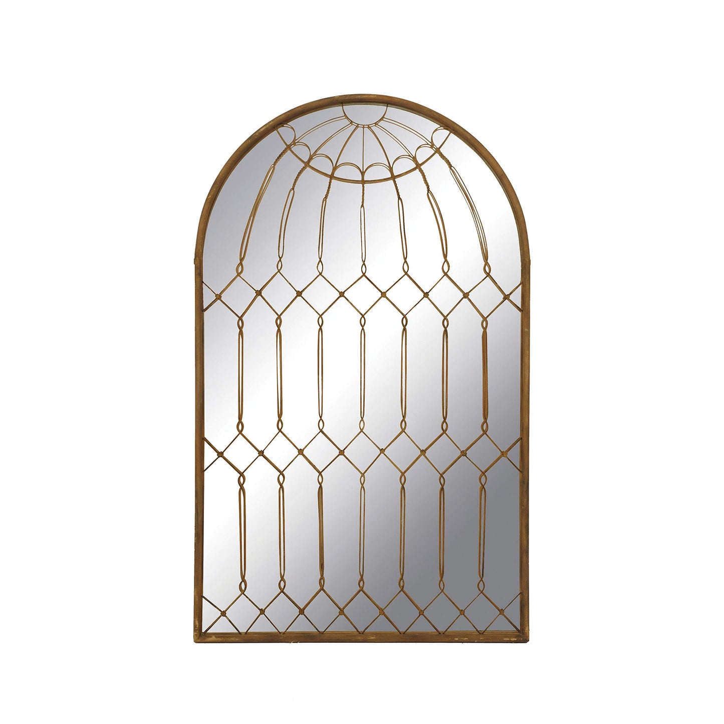 Creative Co-Op Arched Mirror with Iron Cage Design
