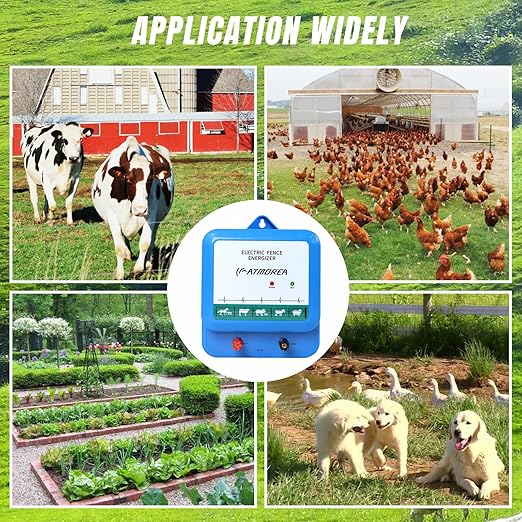Electric Fence Charger - Multi-Powered, 4.5 Joules High-Power Output Energizer, Repels Large Wildlife - Ideal for Livestock, Pet, Poultry, Gardens, Orchards Protection