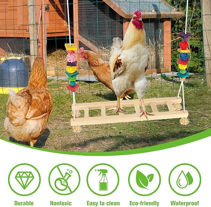 Chicken Coop Swings, Outdoor Poultry Exercise Perch for Hens, Roosters