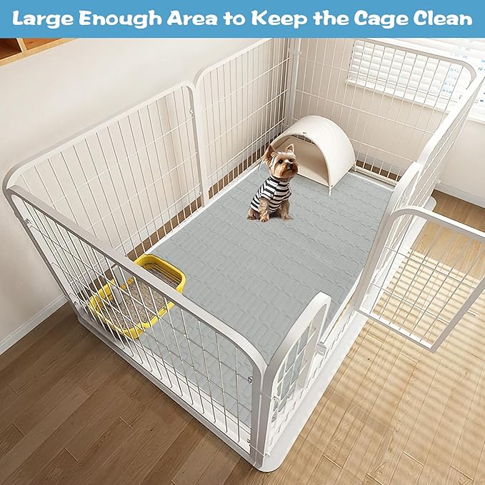 UPINS 2-Piece Guinea Pig Pee Pads, 47 X24 Inches Guinea Pig Cage Liner Reusable Guinea Pig Mat for Small Animals Hamster Rabbit Squirrel