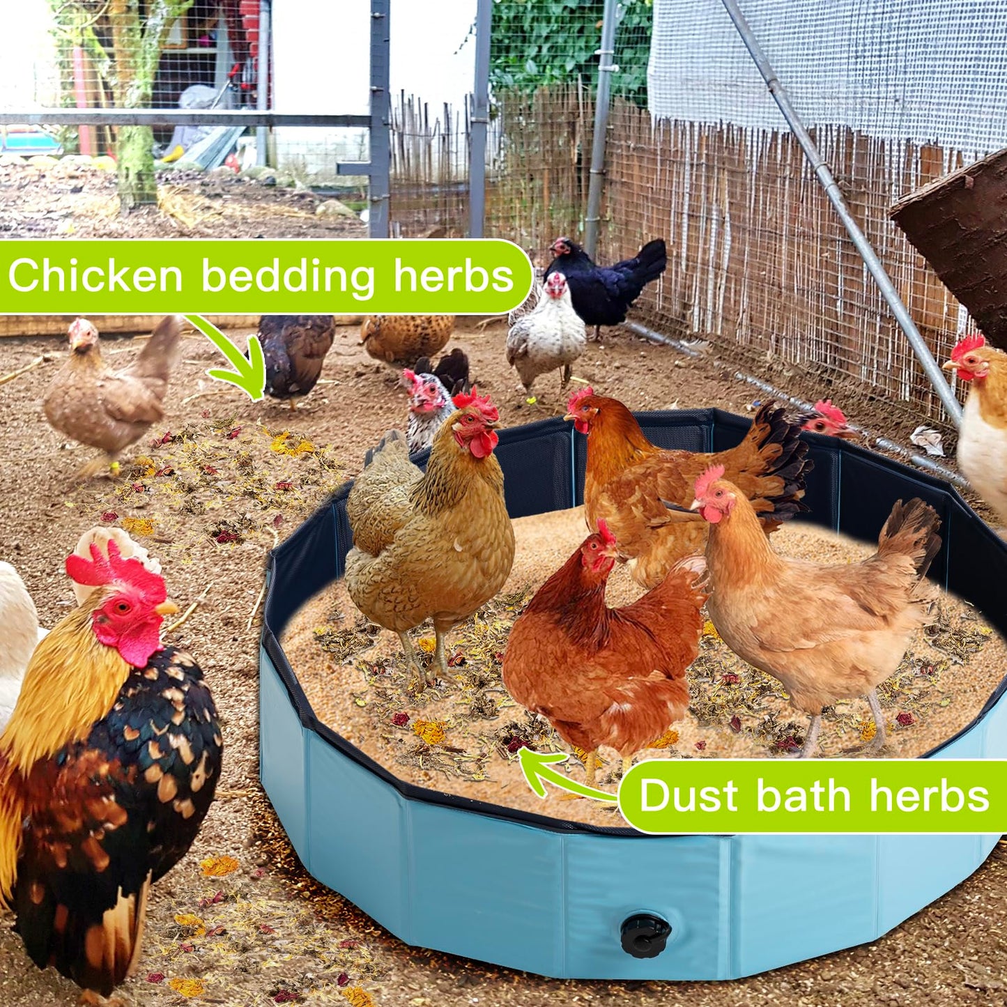 HoazHoald 35 Oz Chicken Nesting Coop Boxes Pads Herbs Natural Roost Poultry House Incubator Grit Flowers Lime Hemp Bedding Refresher for Coop Freshness Promote Egg Laying Help Smell Box Packaging