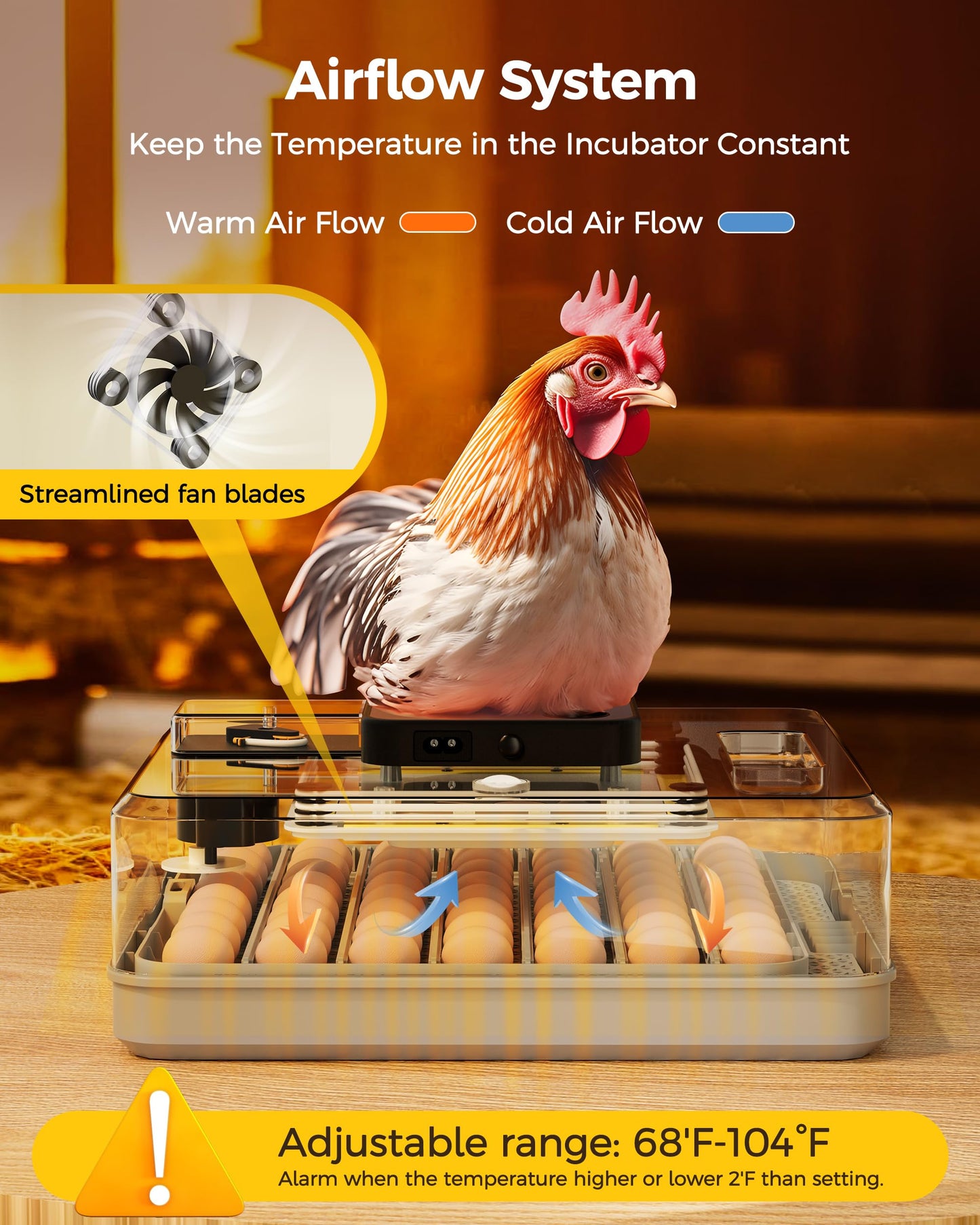 Besly 48 Egg Incubator for Hatching with Automatic Egg Turning and Humidity Control, Egg Candler, Poultry Egg Incubator for Chicken, Ducks, Goose, Pigeon, Quail, ideal for Farm, Classroom, Home