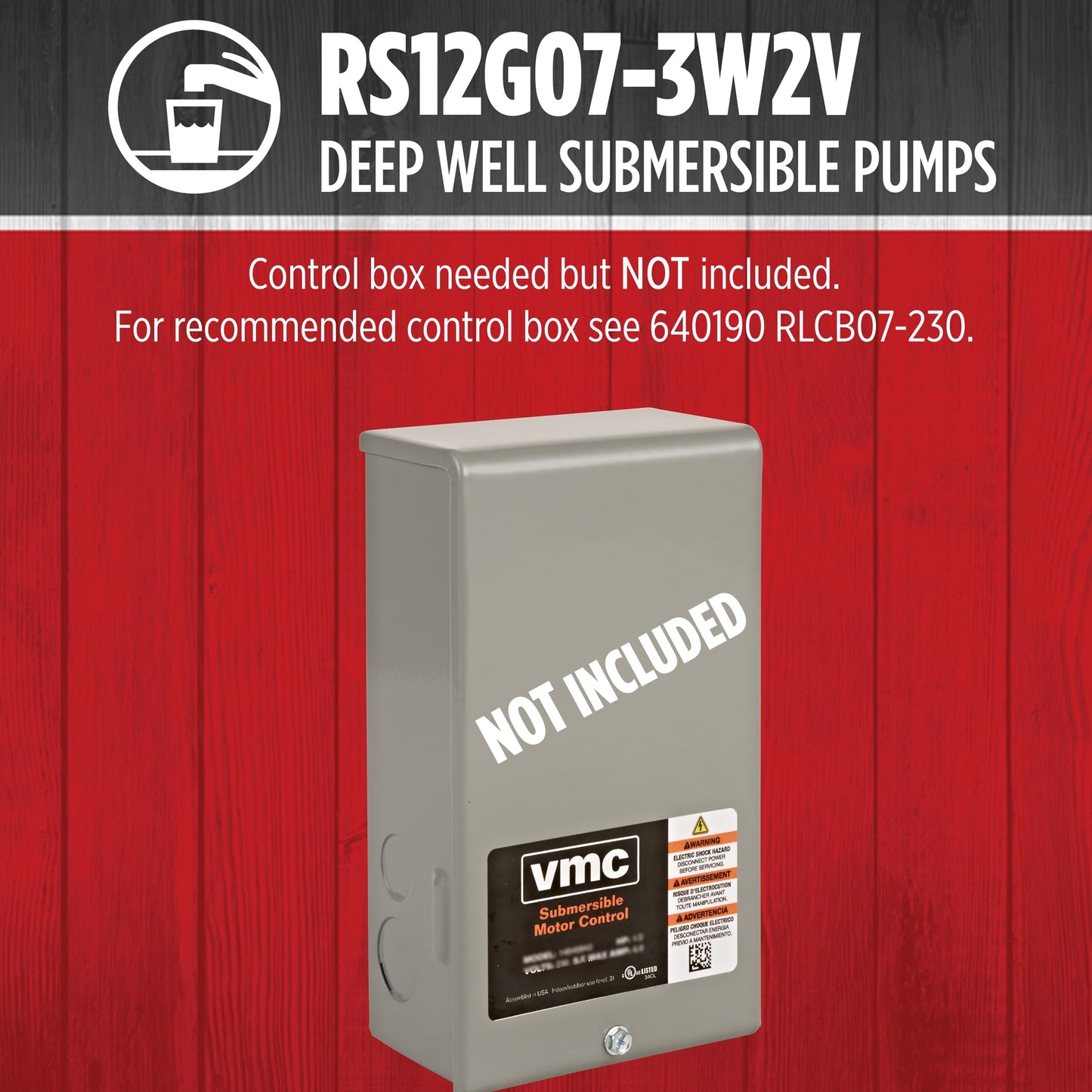 Red Lion RS12G07-3W2V 4-inch Premium Submersible Deep Well Pump with Stainless Steel Discharge, 3/4 HP, 12 GPM, 3-Wire, 230 Volt, Steel, 14942378