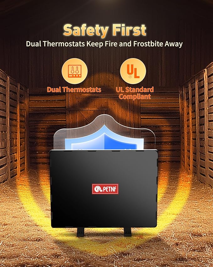 PETNF Chicken Coop Heater 140 Watts Radiant Heat Chicken Heater Energy Efficient Design Safer Than Brooder Lamps Heater for Chicken Coop, Heating Wire UL-Compliant Two Ways to Use, 11.81''x15.74''