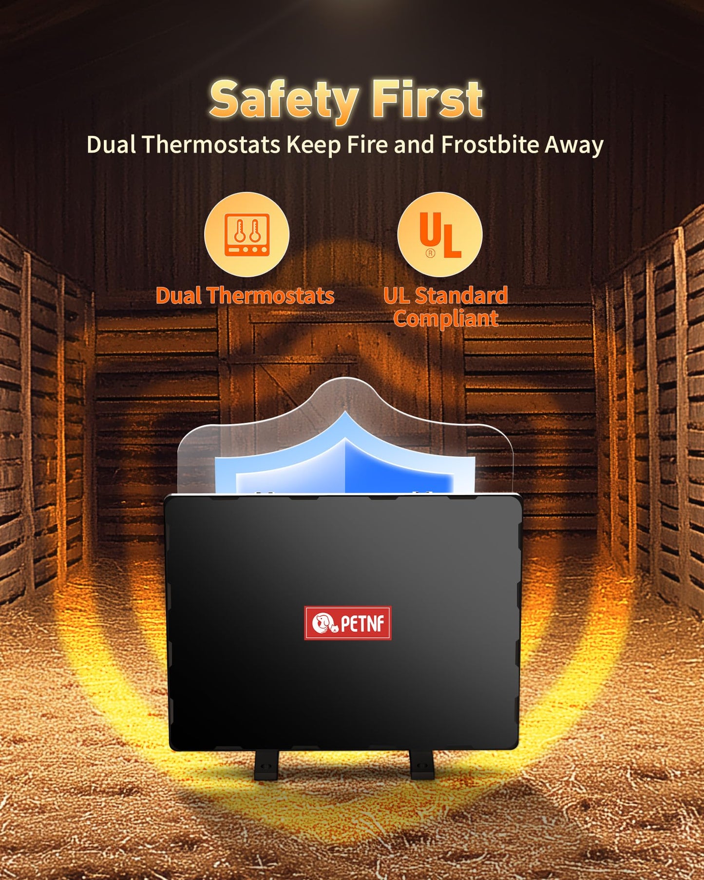 PETNF Chicken Coop Heater 140 Watts Radiant Heat Chicken Heater Energy Efficient Design Safer Than Brooder Lamps Heater for Chicken Coop, Heating Wire UL-Compliant Two Ways to Use, 11.81''x15.74''