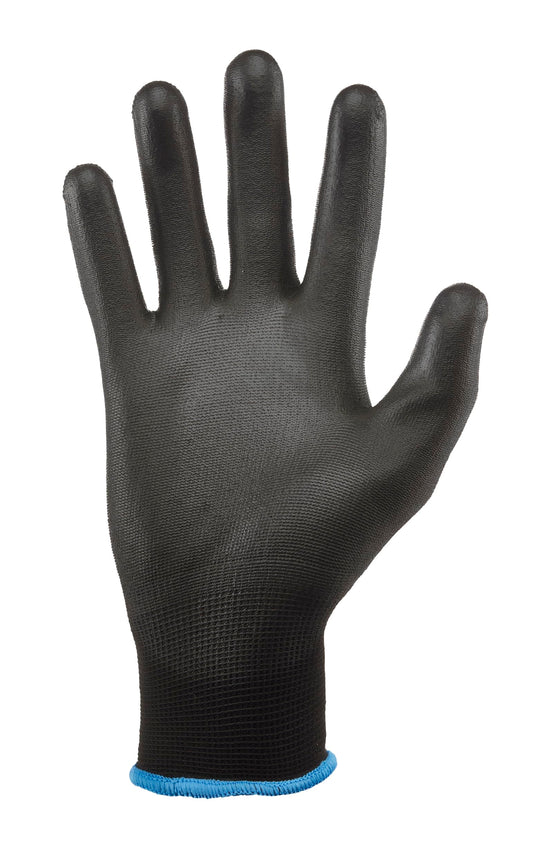 Gorilla Grip Work Gloves, Never Slip Maximum Grip All-Purpose, Gloves for Men, Superior in Wet, Dry, Oily Conditions, Polymer Palm, Large Size, 120 Pairs, Black/Blue| 19412AM