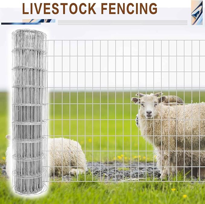 Tongmo 4 ft x 50 ft Galvanized Welded Wire Fence, 16GA Garden Chicken Wire Fence Roll, Mesh Size 2" x 4"Hardware Cloth, Ideal for Yard Protection and Poultry Netting