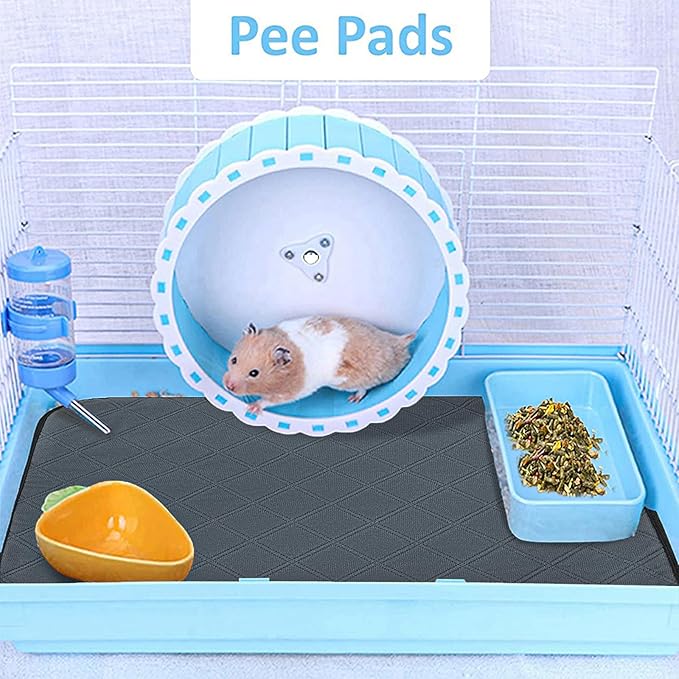HERCOCCI Guinea Pig Cage Liners, Washable Guinea Pig Bedding Super Absorbent Guinea Pig Pee Pads Anti Slip Mat for Rabbit Hamster Rat Chinchilla (2 Pack - 19.6’’ x 13.7’’)
