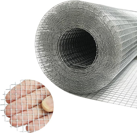Galvanized Hardware Cloth 24in X 20ft, 1/4 Inch 23 Gauge Galvanized After Welding Square Mesh, Wire Mesh, Chicken Wire Fence, Rabbit/Snake Fences - Wire cage for Protecting Vegetables, Garden & Home
