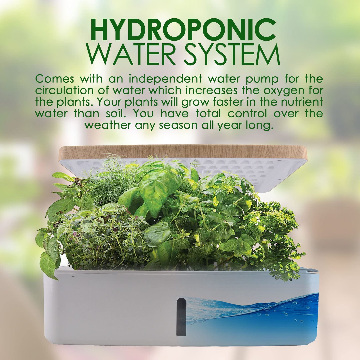 Smart Garden Hydroponics Growing System, Mini Herb Garden with Pump System, 14 Plant pods, 3 Planting Modes, 24 Hours Circulation of Water (No Seed), White