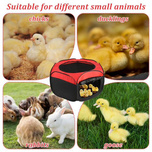 Brooder Box for Chicks,45 x 20 Inch Chick Brooder Boxs,Chicken Brooders Playpen/Tent with Door for Chick,Pop-Up Brooder-Box Starter Brooder Kit with Storage Bag, Top Cover, Fixed Pegs, Waterproof Mat