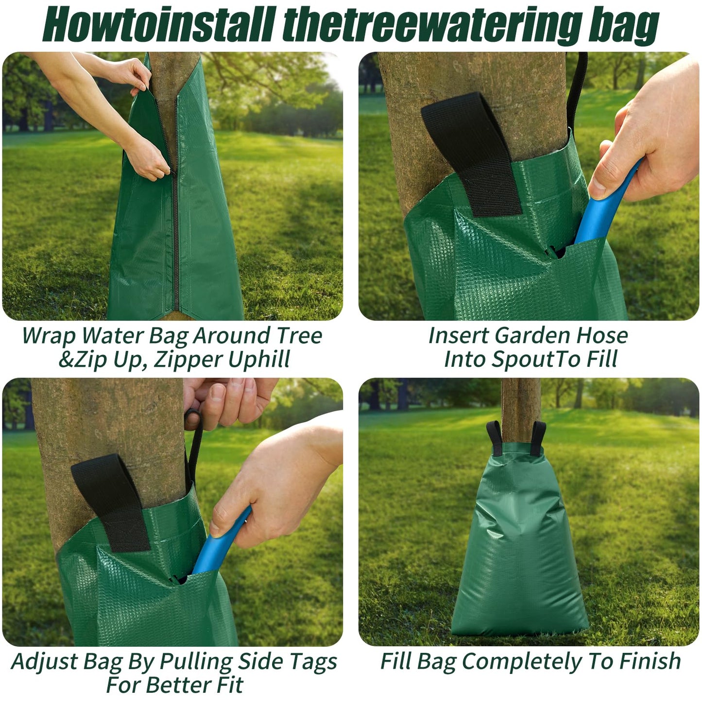 Tree Watering Bags Slow Release:20 Gallon - Reusable Water Bags for Trees - Slow Lrrigation Suitable for Newly Planted or Established Trees in Hot Weather（12 Pack）