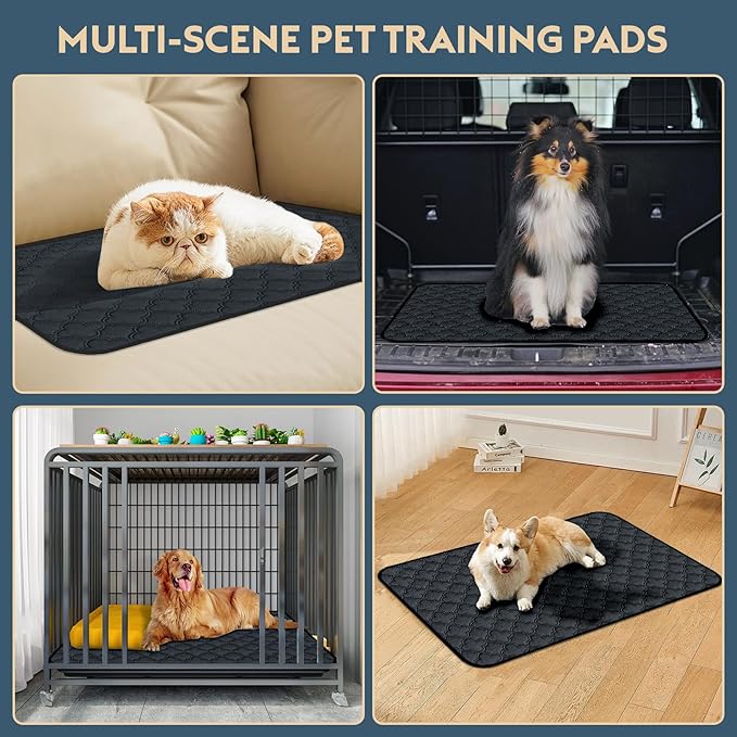 Washable Guinea Pig Cage Liner - 4 Pack Reusable Washable Pee Pads，Waterproof Guinea Pig Bedding for Small Animal - Rabbit Bunny Hamster Puppy (Dark Grey, 24" X 47" - 4 Pack)