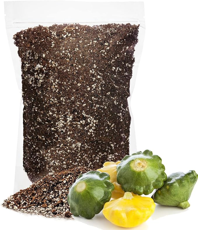 GARDENERA Premium Organic Potting Soil for Pattypans - (5 Quart Bag)