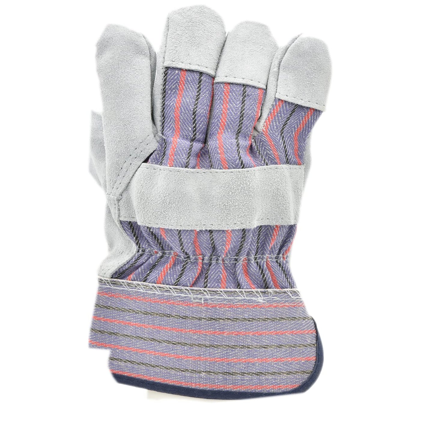 5015 60 Pair Pack Leather palm work gloves cowhide leather suede finish, single or double palm, 100% Leather and 100% Cotton Back, Grey