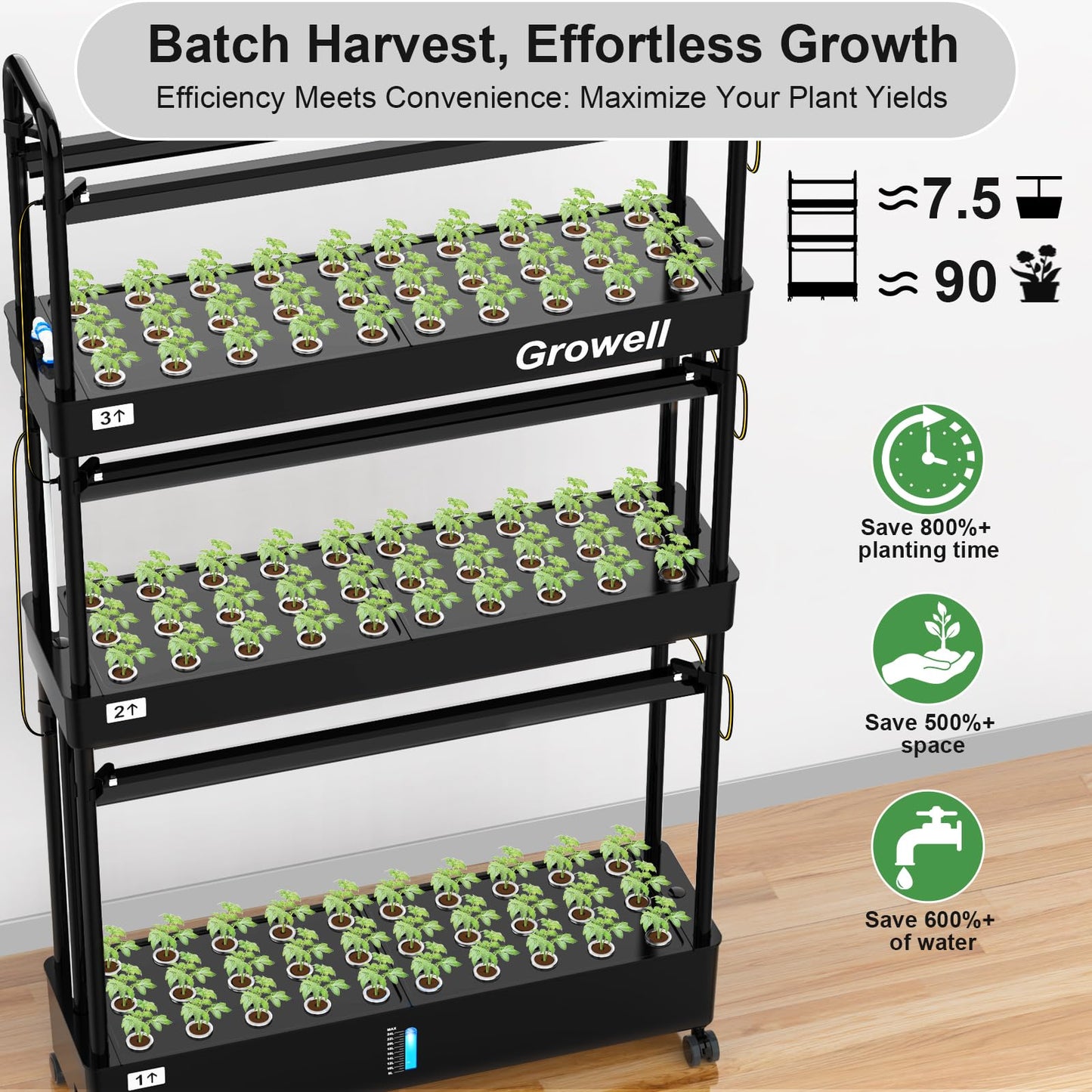 Growell 17 Pods & 90 Pods Hydroponics Growing System Kit