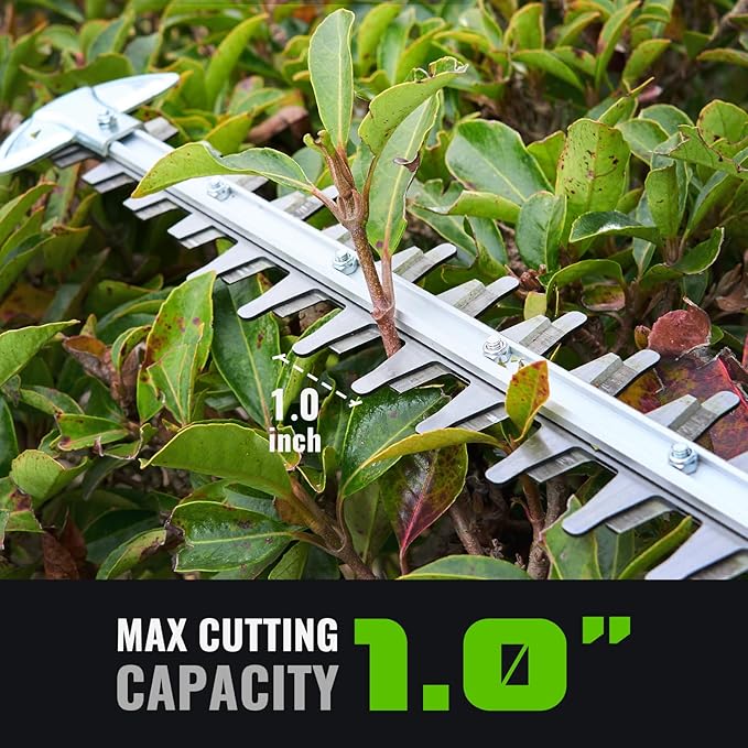 26-Inch Hedge Trimmers Cordless with Battery 60V Electric Bush Trimmer 2.5Ah Battery Power Heavy Duty Hedge Trimmer Brushless|Dual Action Steel Blades|1" Cutting Capacity for Shaping Hedges Shrubs