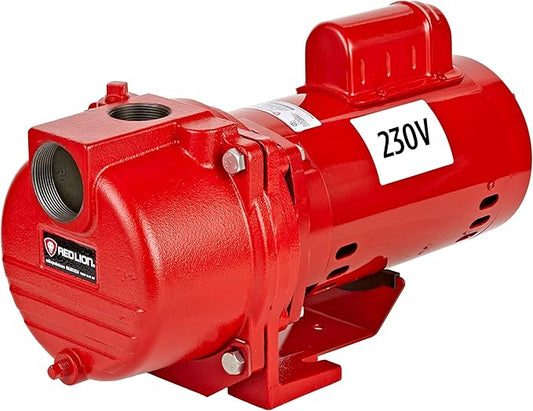 Red Lion RL-SPRK-200-BR, 230 Volt, 2HP, 77 GPH, Sprinkler/Irrigation Pump with Brass Impeller, Red, 97102002