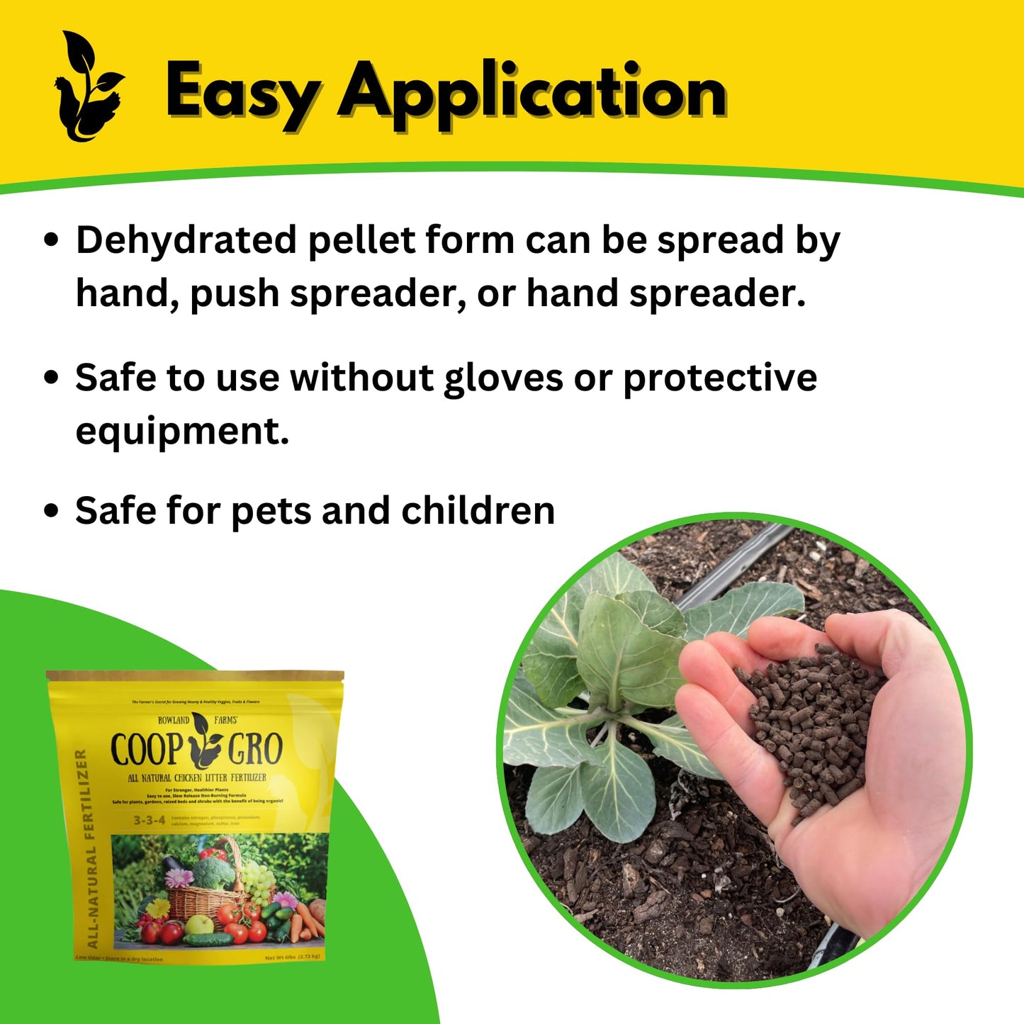 Coop Gro Organic Chicken Manure Fertilizer 6 lb. Bag. All-Natural Plant Food for Vegetable Gardens, Flower Beds, Indoor Plants & Shrubs. Pelleted Fruit Tree Fertilizer (1 Pack)