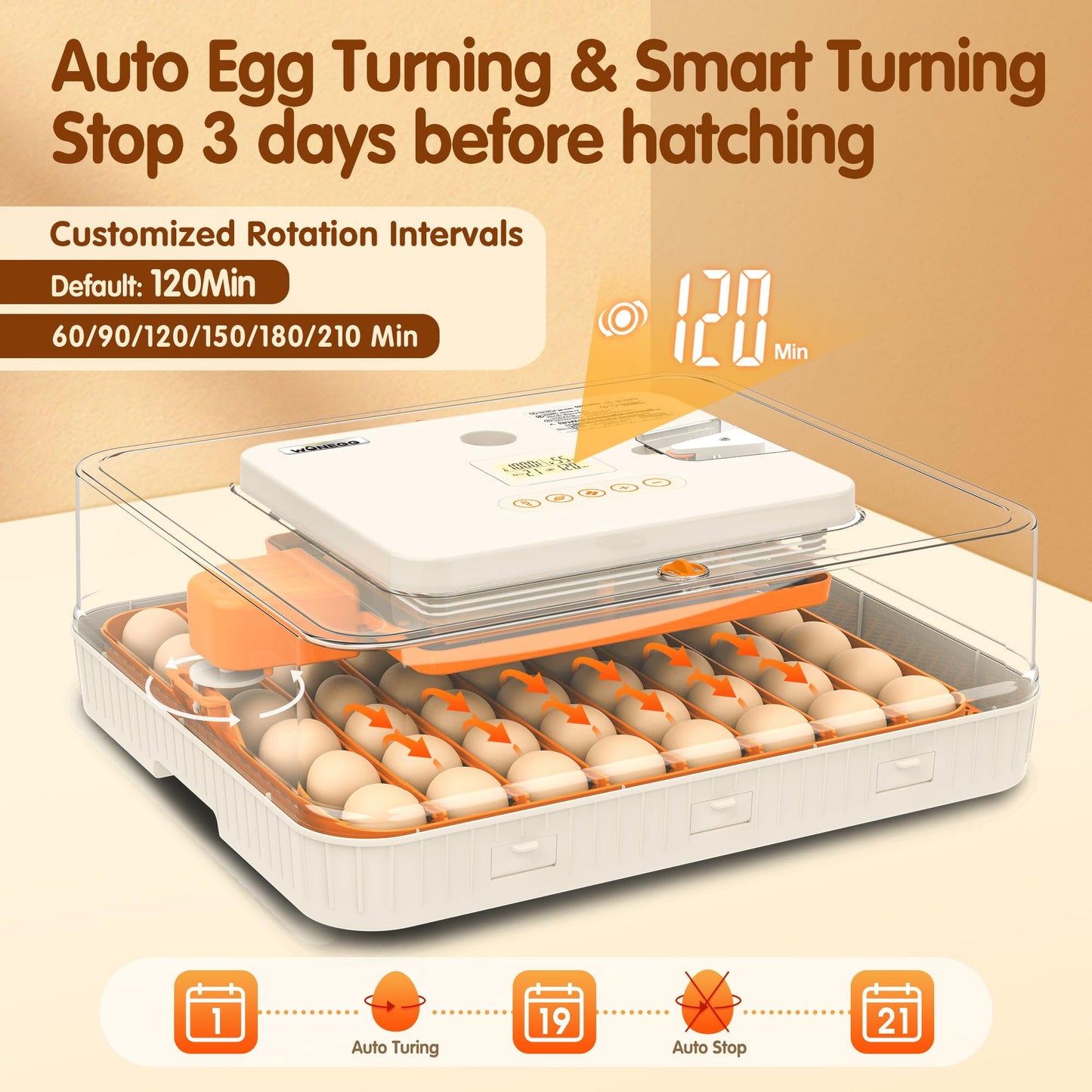 WONEGG 56 Eggs Incubators for Hatching Eggs - Automatic Egg Turner with Temperature and Humidity Control, Egg Candler, Incubator for Hatching Chicken, Duck, Goose, Pigeon, Quail, Parrot Eggs