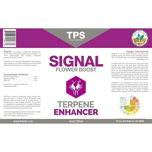 TPS NUTRIENTS Signal Terpene Enhancer Plant Nutrient and Supplement, Flower Hardener and Increases Flavor, 1 Gallon (128 oz)