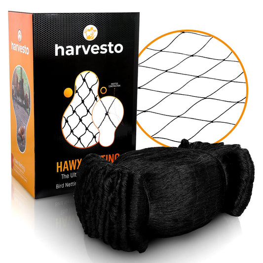 Harvesto Heavy Duty Bird Netting for Chicken Coops & Runs | Tree & Garden Netting Mesh 1-1/2" | Keep Hawks, Birds & Predators Away | Bird Netting for Blueberry Bushes, Vegetables & Fruit (50' x 150')