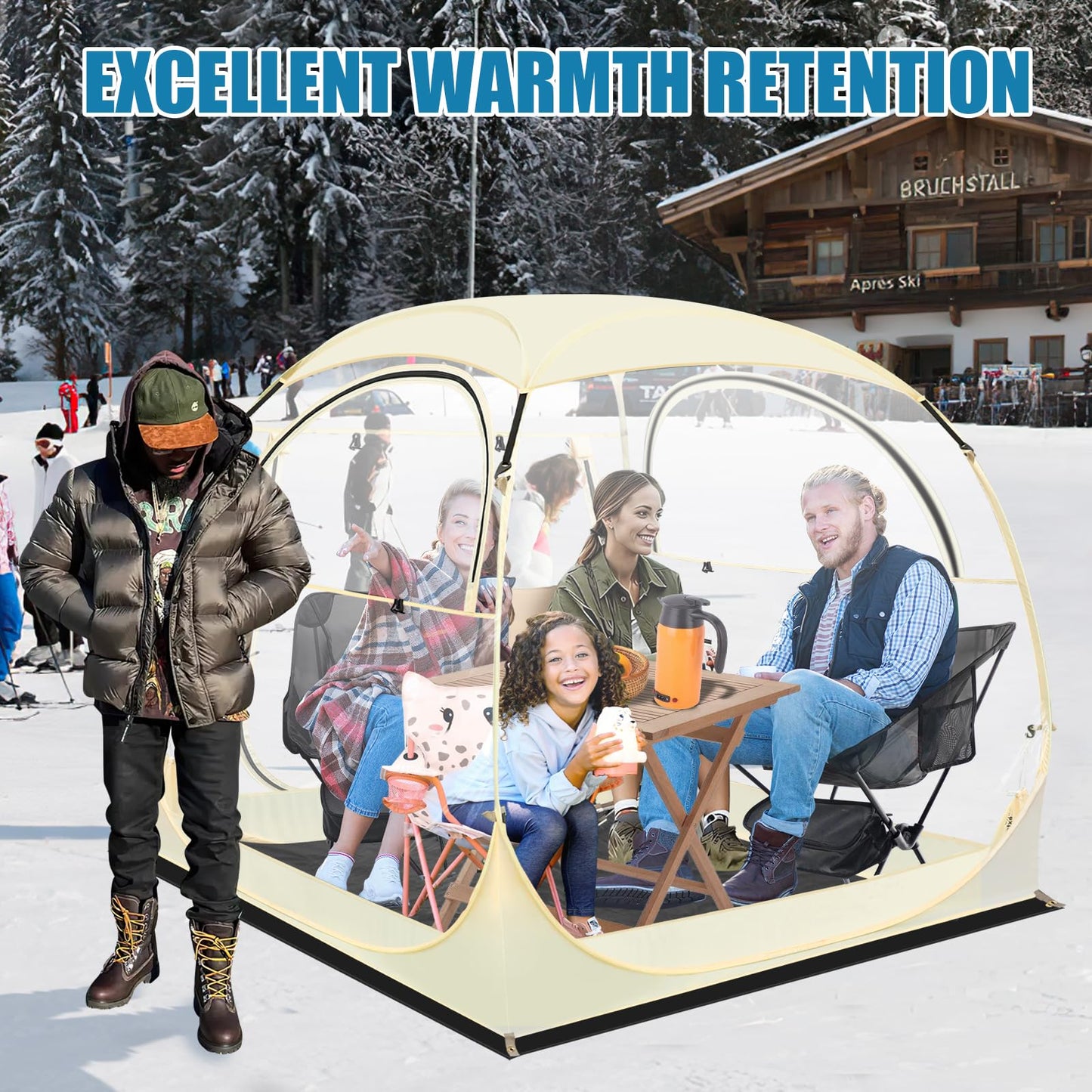 Eapele Sports Tent - Instant Pop-Up Shelter, Fits 6 Person Compact or 4 Person Comfortably, Rain Protection for Sports, Camping, Fishing & Parades