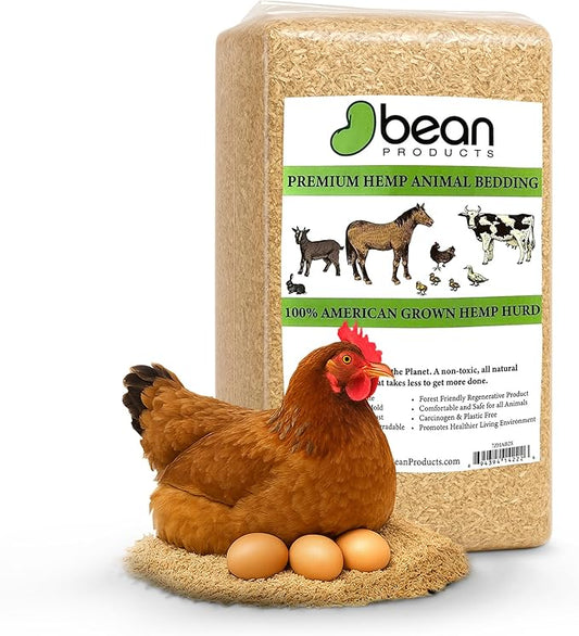 Hemp Animal Bedding 5 Lbs = 25.5 Liters of Natural Ground Hurds - Super Absorbent- DUST Free- for Your Horse, Chicken, Rabbit, Reptile, Hamster, Cage Coop or CAT Litter - USA Grown - Carbon Negative