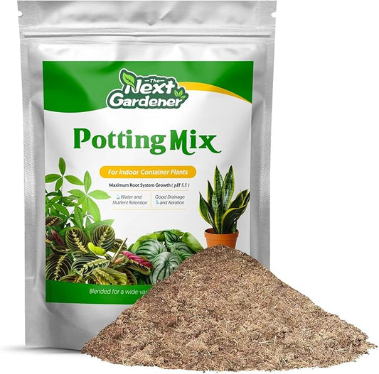 Indoor Potting Soil for Houseplants (2 qt), Well Aeration and Drainage, Lightweight Potting Mix for Indoor Outdoor Plants, Professional Garden Soil for Snake Plant, Monstera, Fiddle Leaf Fig