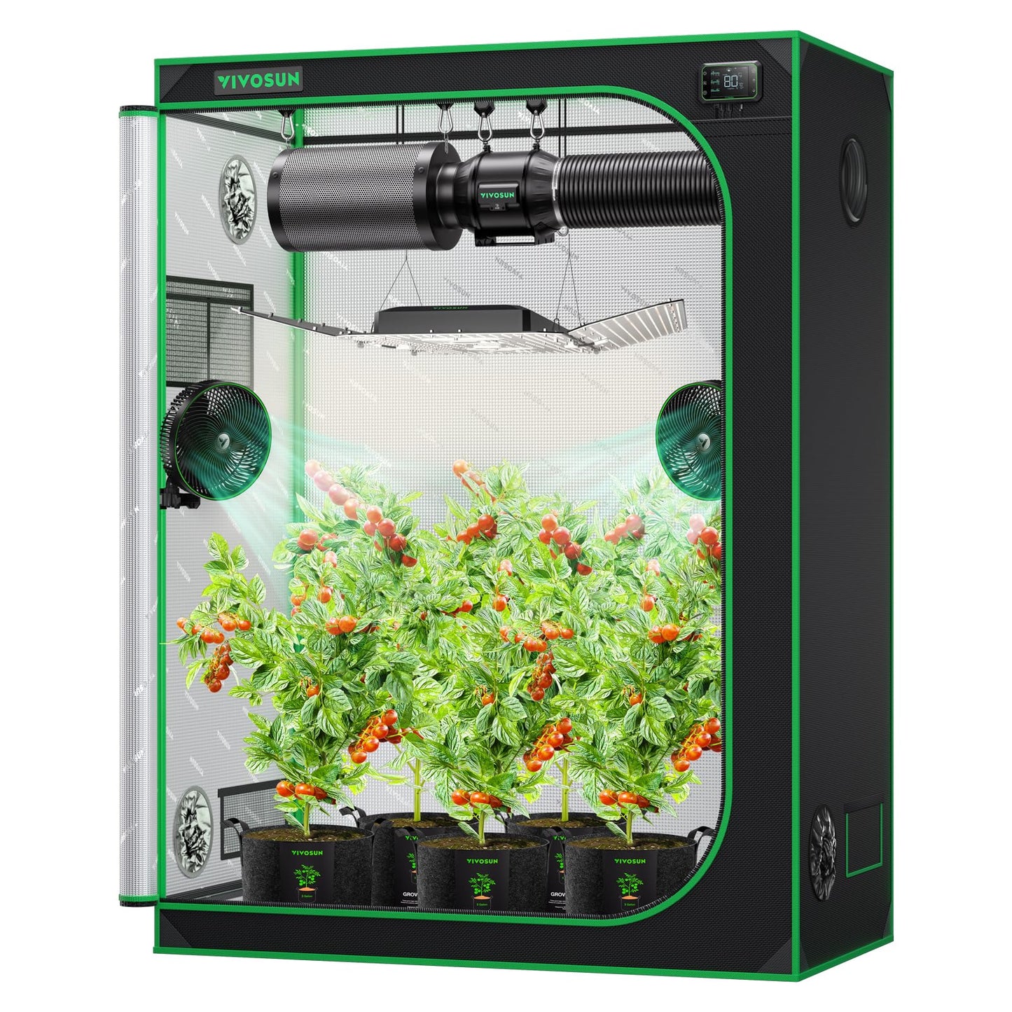 VIVOSUN S538 5x2 Grow Tent, 60"x32"x80" High Reflective Mylar with Observation Window and Floor Tray for Hydroponics Indoor Plant for VS2000/VSF4300