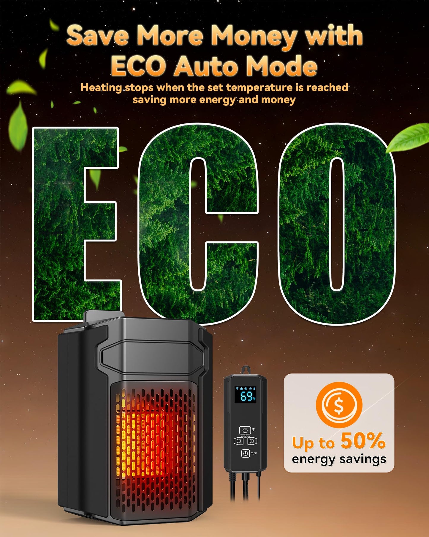 Dog House Heater with Thermostat & Smart APP WIFI Remote, 500W Fast Dog House Heaters Outdoor Doghouse, Chicken Coop, Pig Cat House, 41℉/113℉ Adjustable Temp & Timer, Pet Safe Space Electric Warmer