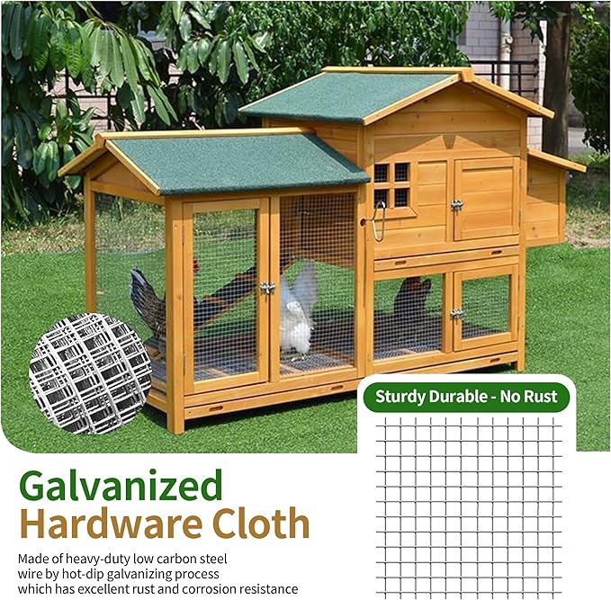 1/2" x 48" x 100FT Silver Hardware Cloth - Hot-Dip Galvanized Chicken Wire Fencing, 19 Gauge Welded Wire Mesh Roll for Chicken Coop, Rabbit, Snake, Deer Fencing and Garden/Tree Protection