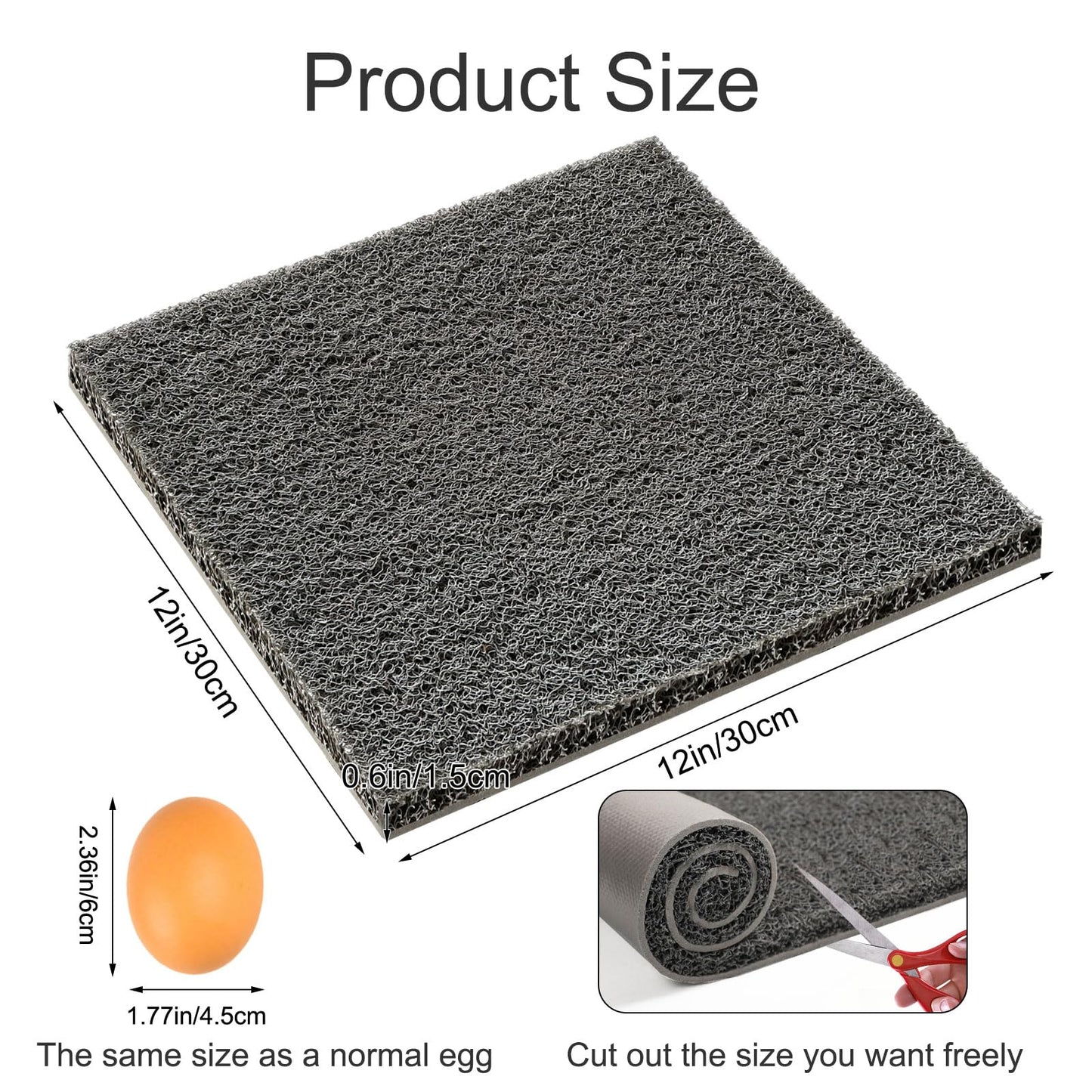 Serendipresent Washable Nesting Pads for Chicken Coop – 8 Pack 12x12 Inch Reusable Chicken Nesting Mats with 4 Fake Eggs, Easy Clean & Durable Laying Box Accessories for Hens (Gray)