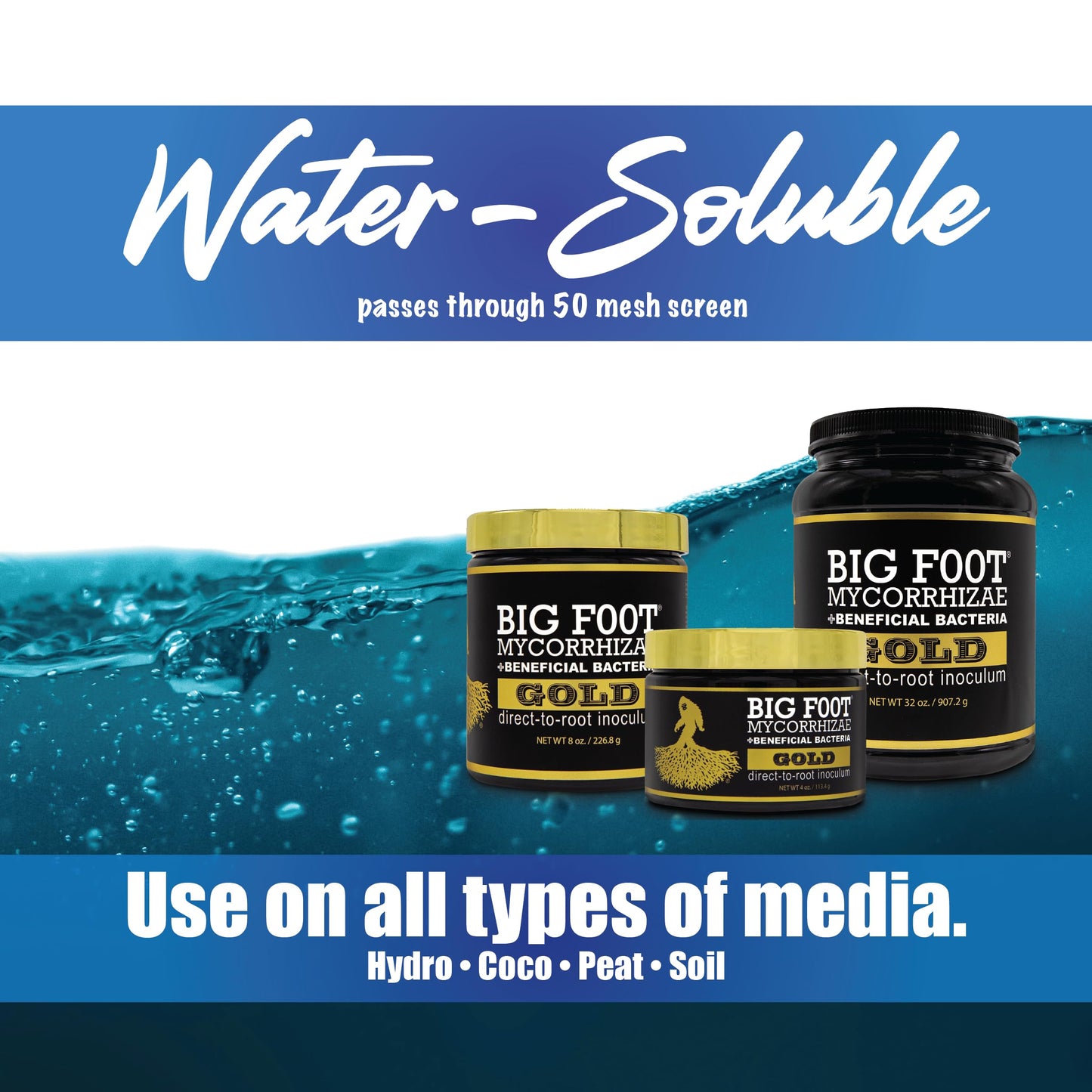 Mycorrhizal Fungi for Massive Plant Roots with Beneficial Organisms by Big Foot - Use During Transplanting, Water in or Hydroponics for All Plants - Gold 32 Ounces