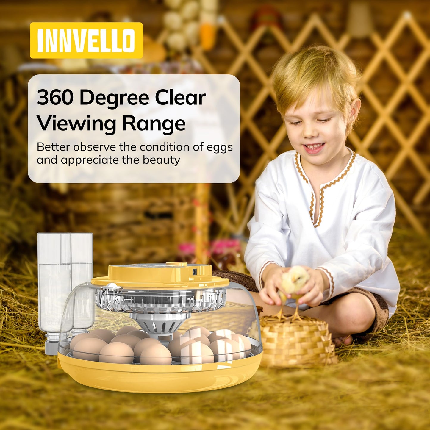 18 Egg Incubator with Automatic Egg Turning and Humidity Control, Chicken Incubator for Hatching Eggs with Temperature Display, Auto Record, Egg Candler, Extra 2 Water Bottles & 2 Egg Trays