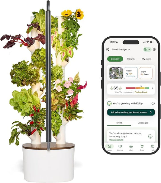Gardyn Studio Vertical Hydroponics Growing System Kit - 16 Non-GMO Plants, Herbs, Vegetables - Tower Garden - Hydroponic Herb Garden Planter Indoor Kit - Indoor Gardening System with LED Grow Lights