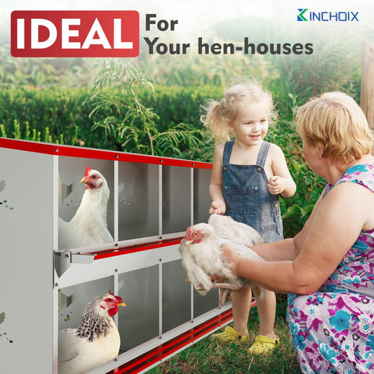 Chicken Nesting Boxes - 10 Compartment Metal Poultry Nest Box Wall Mount for Chickens, Hens, Ducks - Easy Egg Collection - Large Vented Holes Chicken Coop Equipment (10 Compartment)