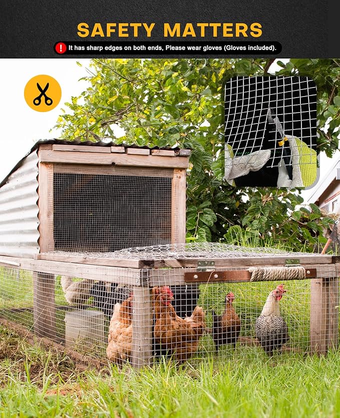 48x50 Hardware Cloth 1/2 Inch 19Ga,Chicken Coop Wire, Hardware Mesh, Welded Wire Fence Rolls, Galvanized Wire Mesh Fence, Chicken Wire Fence, Rabbit Wire Fencing Roll, Welded Wire Mesh Roll