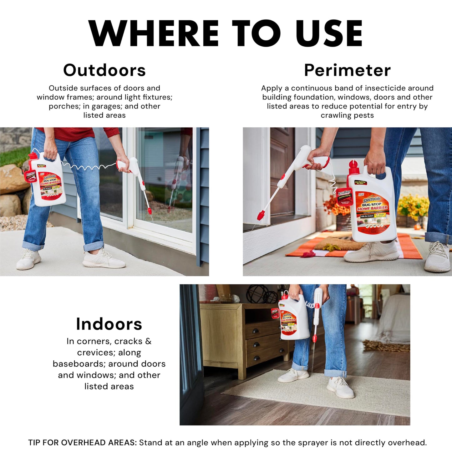 Spectracide Bug Stop Home Barrier Spray, Kills Ants, Roaches and Spiders On Contact, Indoor and Outdoor Insect Control, 1.33 Gallon