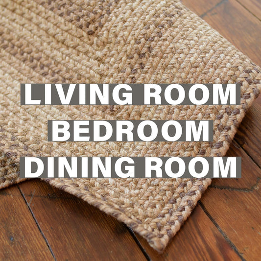 Homespice Cookie Dough Jute Braided Rug 5x8' - Rustic Country Rugs for Living Room and Bedroom for Farmhouse Decor