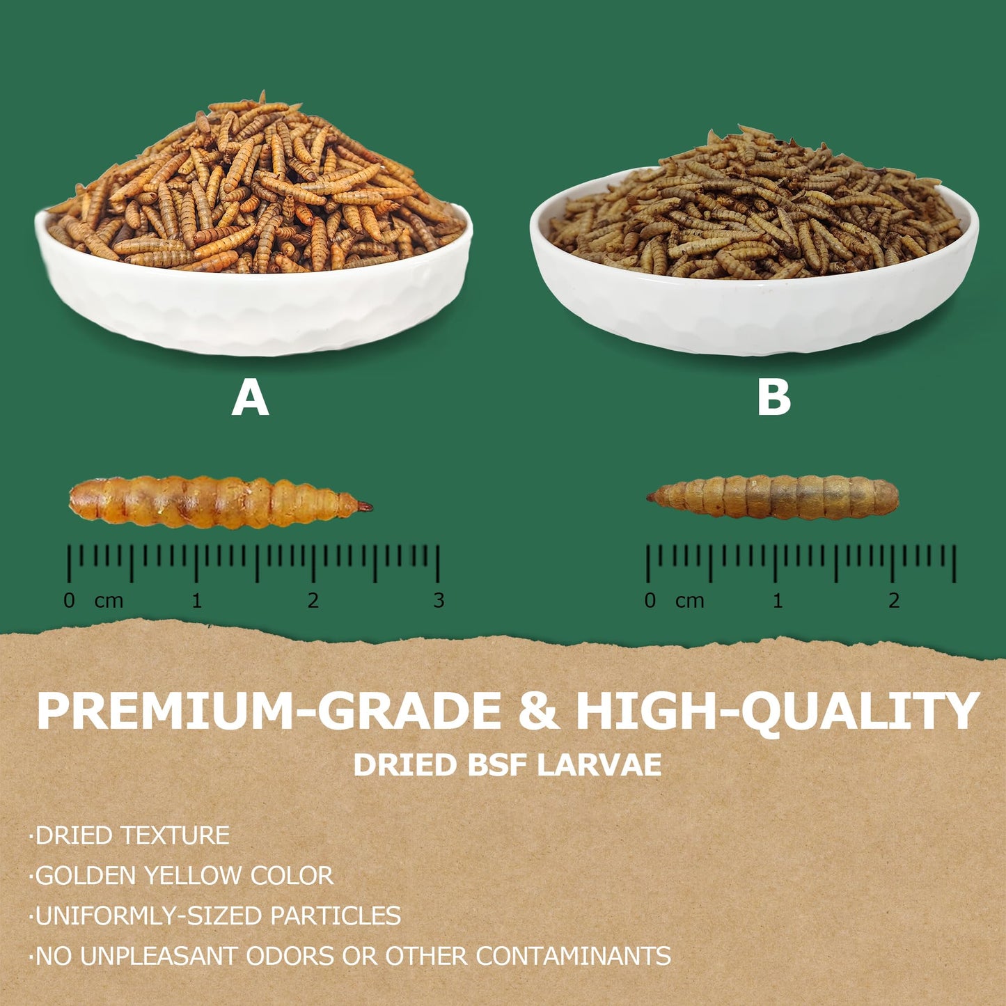 HARTOMPET 10LB Non-GMO Dried Black Soldier Fly Larvae, Superior Calcium Boost for Chickens, Better Than Dried Mealworms, Poultry Feed Ideal for Molting & Laying Hens, Wild Birds, Ducks | Top Grade BSF