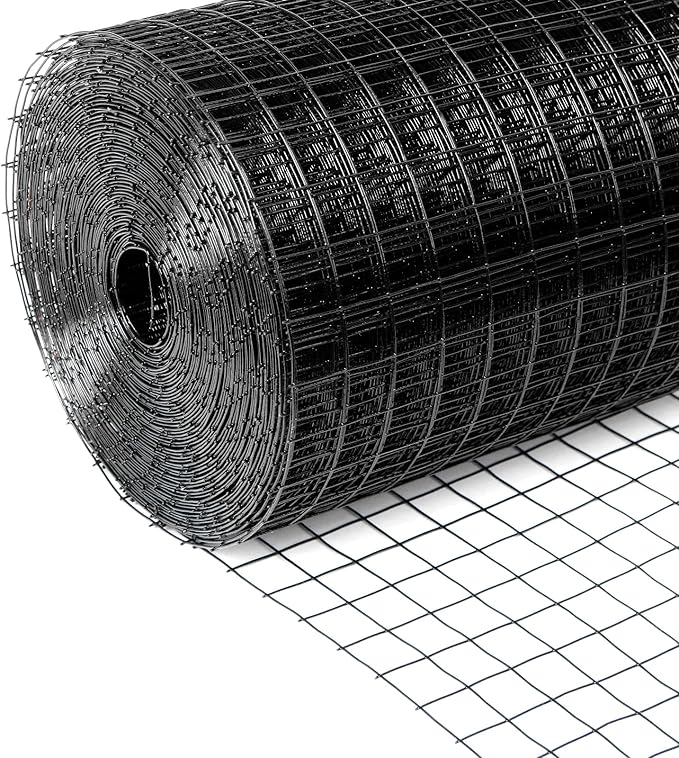 Black Hardware Cloth 1/2inx36inx100ft, 19GA, Chicken Wire Fencing Roll, Black Chicken Wire Mesh, Vinyl PVC Coated Welded Wire Mesh for Chicken Coop Barrier, Rabbit Snake Poultry Fences