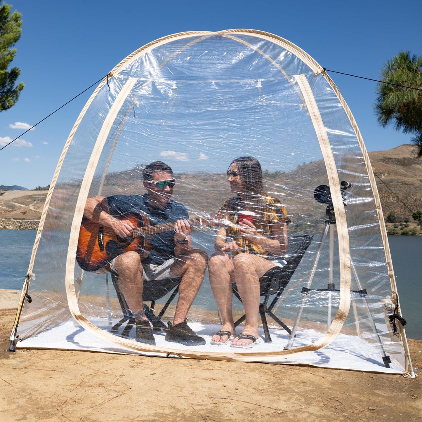 Eighteentek Sports Tent 7'X4'X6.5'H, Instantly Pop-up Shelter Providing Protection from Cold, Wind, Rain, 540° Panoramic Clean Bubble Tent for Sports Events, Camping, Fishing, Cheering, Parades