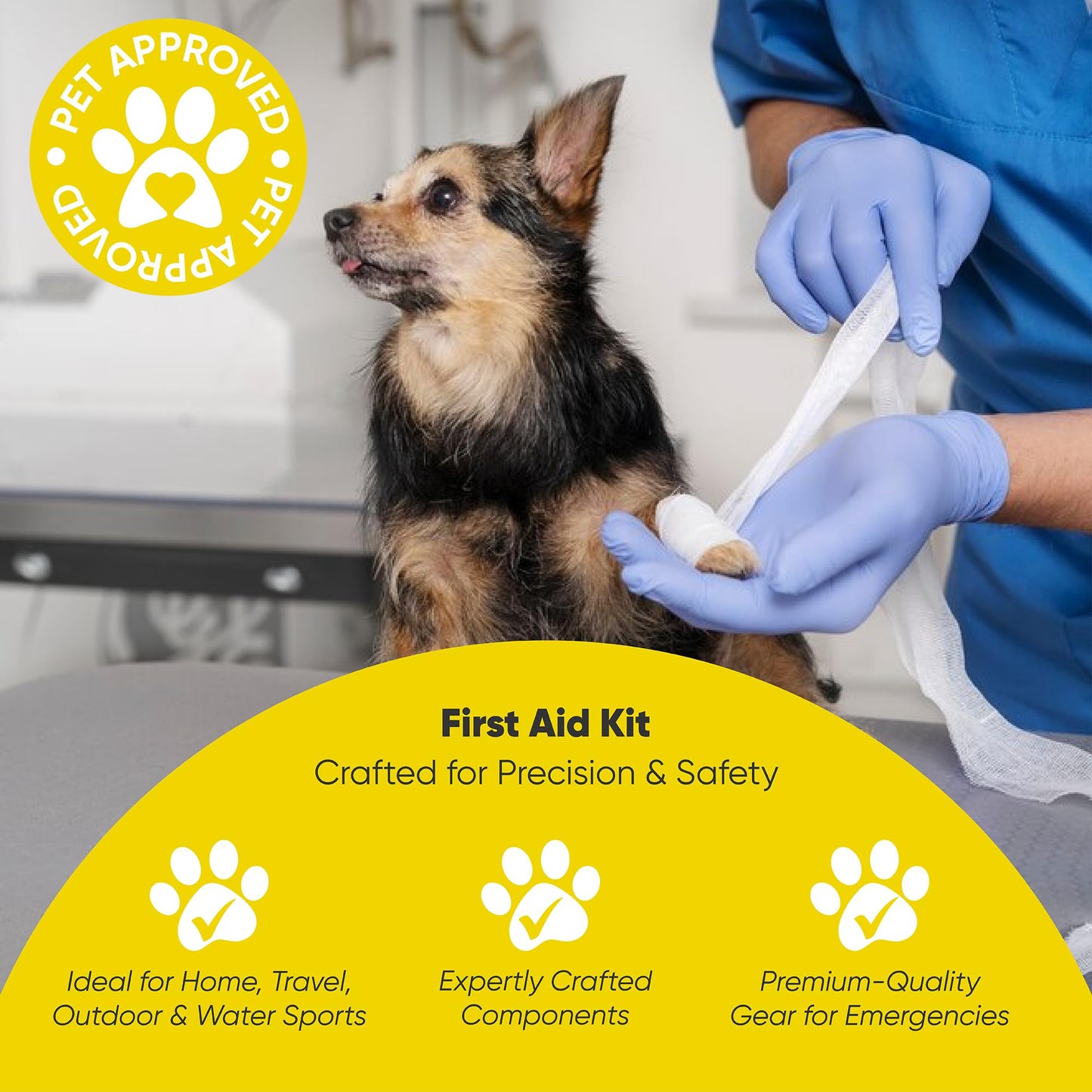 Ruffify Pet First Aid Kit for Dogs & Cats – 27 Key Items Emergency Kit with Mini Pouch for Boating, Sailing, Home, Office, Travel, Vacations & Outdoor Adventures