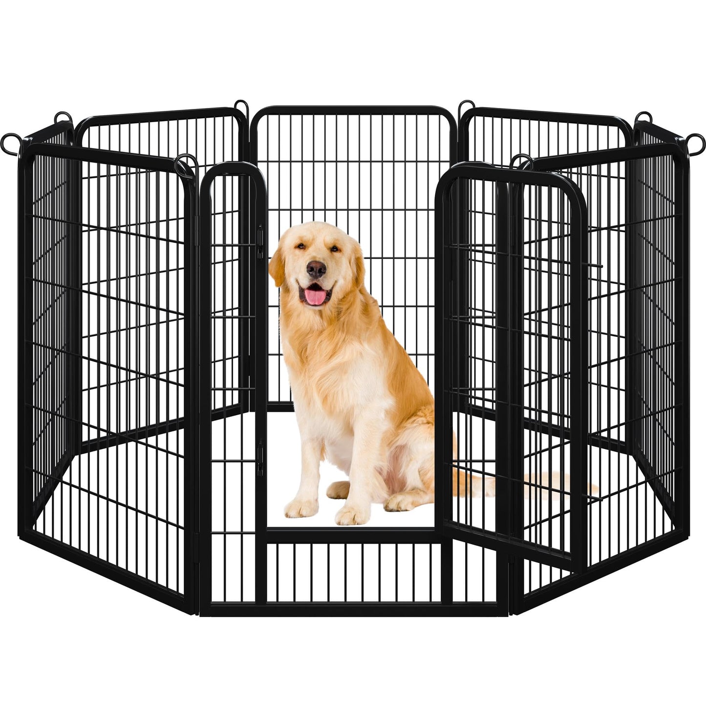 Yaheetech Dog Playpen Outdoor, 40 inch 8 Panels Dog Pen Indoor Heavy Duty Puppy Exercise Pen Metal Pet Fence for RV Camping/Yard/Garden