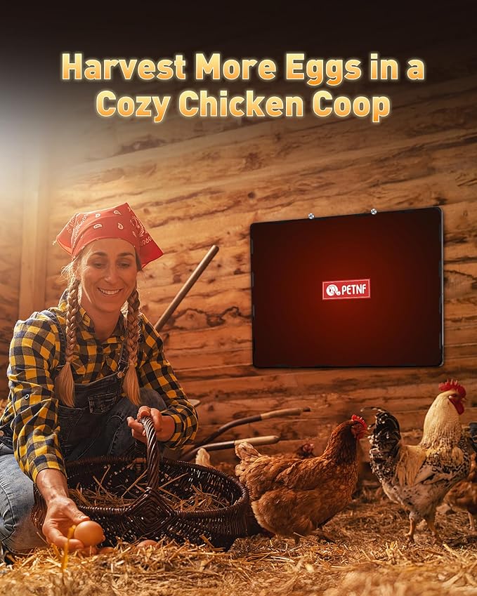 PETNF Chicken Coop Heater 140 Watts Radiant Heat Chicken Heater Energy Efficient Design Safer Than Brooder Lamps Heater for Chicken Coop, Heating Wire UL-Compliant Two Ways to Use, 11.81''x15.74''