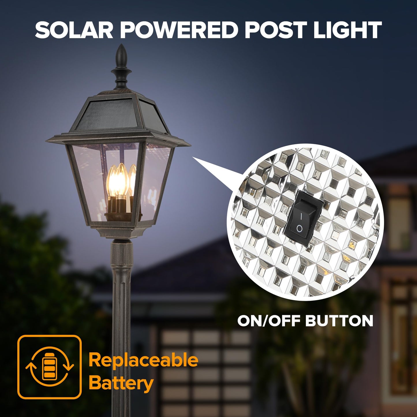 LUTEC Outdoor Solar Post Light