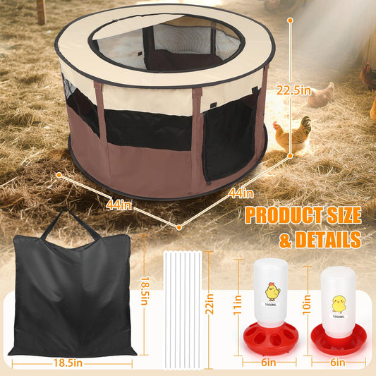 Chicken Brooder Box for Chick Starter Kit - 2025 Upgrade XL (Extra Large) Double Door Chick Brooder Pen/Chicken Playpen/Holds Up to 20 Baby Chicks, Ducklings, Quail