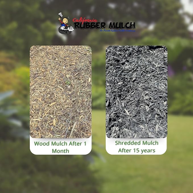 100% Wire-Free Shredded Rubber Mulch – Black – 10 lb (0.6 cu ft) – Long-Lasting, Low Maintenance, Safe for Kids & Pets – Ideal for Landscaping & Playgrounds